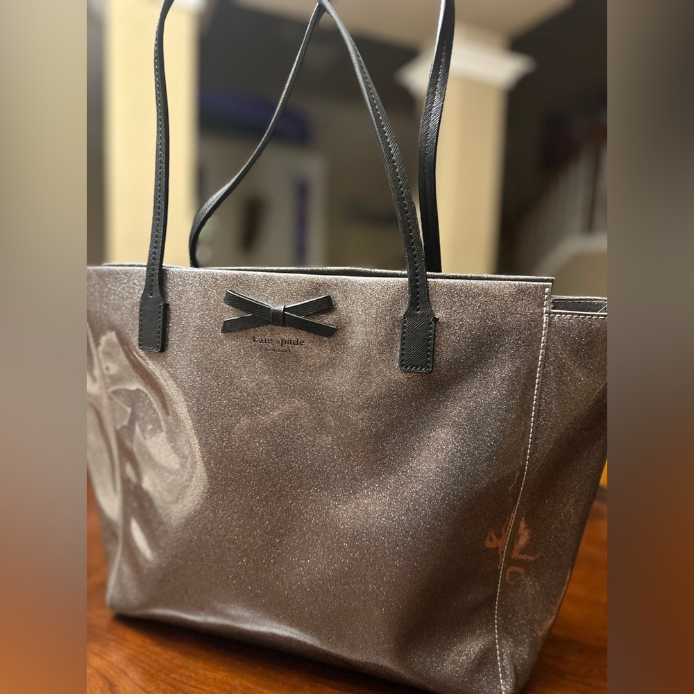 Silver Kate Spade Mavis Street Taden Tote Bag